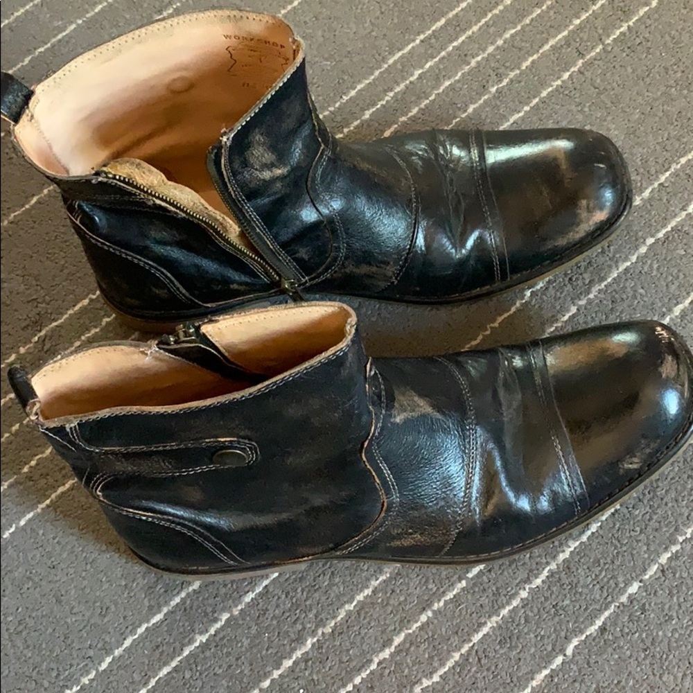 Bed-Stu zip up Boots.  Distressed Look.